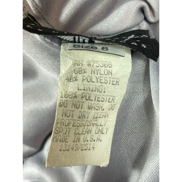 VTG 90s Niki Livas Black Silver Shimmer Halter Beaded Formal Evening Dress 6 Y2K - Picture 10 of 16